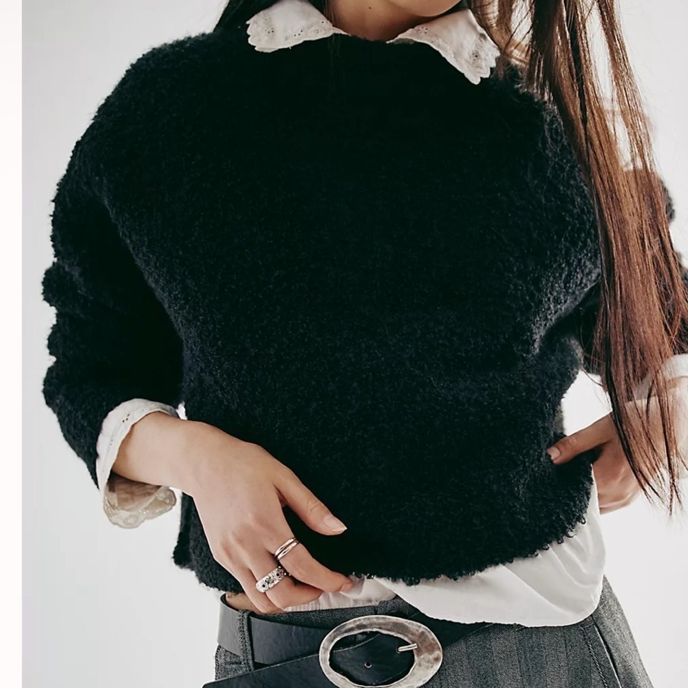 Free People We The Free Stormy Pullover Black Women's Sweater NWT